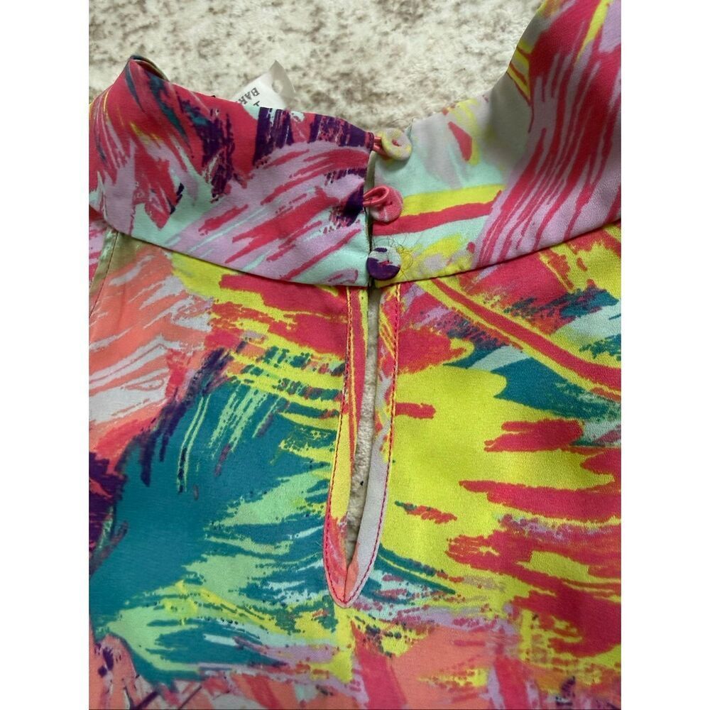 BCBGMaxazria Women's Thalia Printed V-Neck Sleeveless Romper Multicolor Medium - Picture 11 of 11